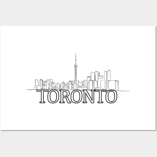 Line outline of the Toronto Skyline Posters and Art